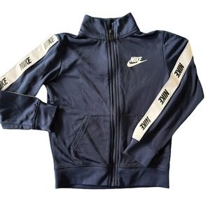 Nike Boys Navy & White Long Sleeve Zip-Up Jacket Medium Size 5-6
